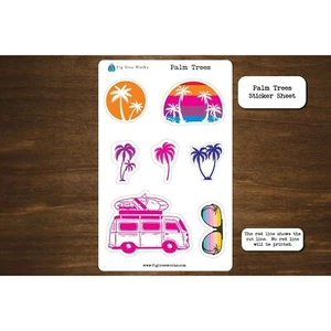 Palm Trees Sticker Sheet | Planner and Journal Stickers | Decoration Stickers - Picture 1 of 1