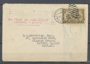 MONTREAL LONDRES 1 DE OCTUBRE DE 1928 vía PRIMER CORREO AÉREO VUELO MONTREAL-ALBANY Vs16 - Imagen 1 de 2