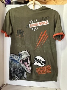 Jurassic World T-Rex Youth XXL Size 18 Dark Green Short Sleeve T-Shirt - Picture 1 of 5