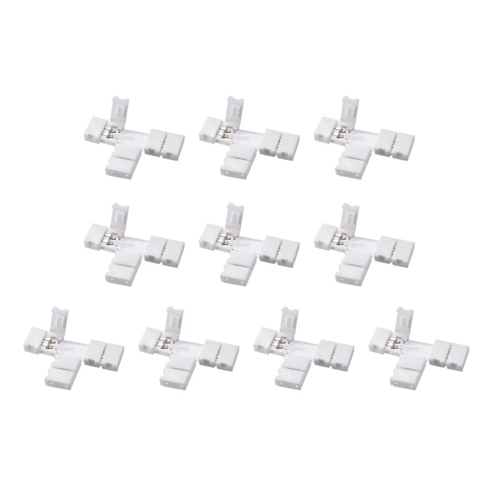 8mm 2P Conector Led Forma-T Para Luces Conductoras De Solo Color 3528 Led 10Pcs - Imagen 1 de 3