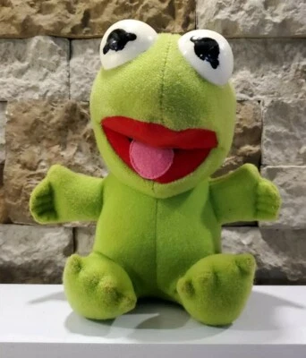 Juguete de peluche vintage 1987 Baby Kermit coleccionable Jim Henson Muppets peluche rana Foto 1 de 4
