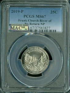 2019 P FRANK CHURCH  PCGS MS67 PQ MAC SPOTLESS   .  - Picture 1 of 2