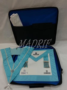 Full Set Worship Master Apron (Lambskin),Masonic Cotton Glove/ Soft Shoulder Bag - Picture 1 of 6