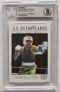 OSCAR DE LA HOYA SIGNED 1992 IMPEL US OLYMPIC HOPEFULS #23 BECKETT AUTO BOXING - Picture 1 of 2