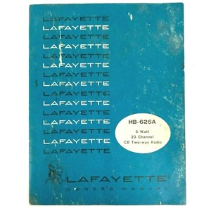 Lafayette CB Radio Owner's Manual  HB-625A 23 Channel  Instruction Booklet VTG - Picture 1 of 6