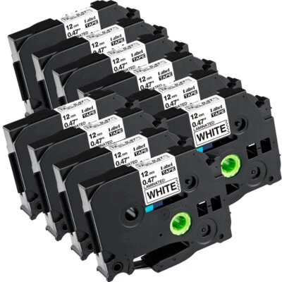 ZM-LABEL Schriftband für Brother TZe-231 P-Touch PT-1010 PT-1000 12mm 8m Schwarz auf Weiß