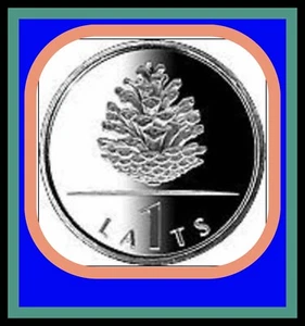 MONEDA DE LETONIA LETONIA 1 LATS CONO DE PINO - 2006 y UNC DE ROLLO COMO NUEVO - Imagen 1 de 2