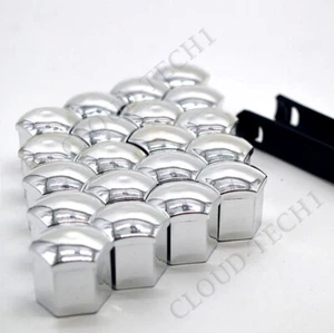 20x For Ford Fiesta Focus & C-Max CHROME WHEEL BOLT NUT COVERS Inc. REMOVAL TOOL - Picture 1 of 1