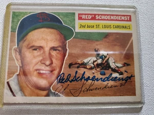 SIGNED 1956 Topps #165 RED SCHOENDIENST St Louis Cardinals Card HOF EX - Picture 1 of 1