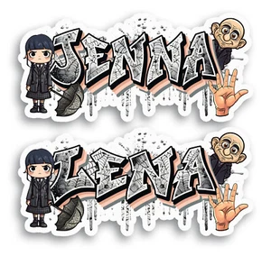 Custom Name Sticker Gothic Theme Waterproof Gift Laptop Water Bottle Label - Picture 1 of 9