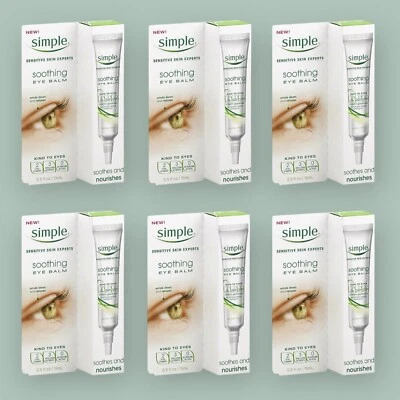 (6) Simple SOOTHING EYE BALM Sensitive Eyes 0.5 Oz Each NIB New - Image 1 of 4