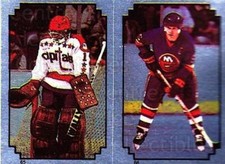 1984-85 O-Pee-Chee Stickers #065-066 Pat Riggin, Denis Potvin