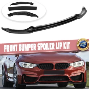 Solapas divisores de labios de parachoques delantero para BMW F80 F82 F83 M3 M4 2014-2020 negro brillante - Imagen 1 de 11