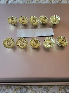 Antique Clip-On Christmas Tree Gold Candle Holders with Pinecone Clips, 10 New - Picture 1 of 8