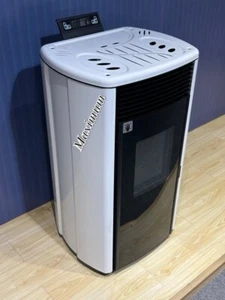 10KW Pelletofen (M-CR09) schwarz-weiß 17kg Behälter, Bluetooth, Wlan, - Bild 1 von 5