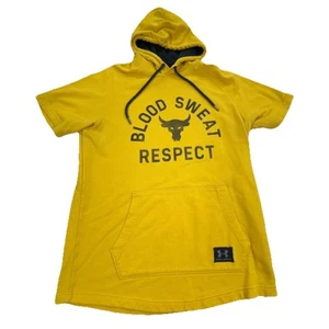 Under Armour Hoodie Men Large Yellow Black Sweatshirt Sweater Project Rock Adult - Picture 1 of 12