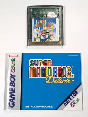 Super Mario Bros Deluxe Game Boy Color com manual autêntico - Imagem 1 de 4