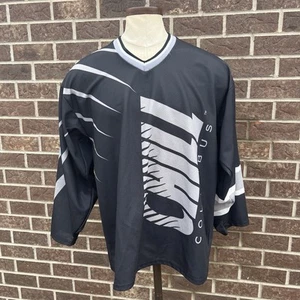 Vintage Black Columbus Chill Duralux Blank Hockey Jersey Large Pre-Blue Jackets - Picture 1 of 6