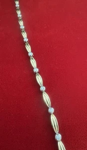 14K Tow-tone Diamond Bracelet Bezel Set 9.2 gr - Picture 1 of 2