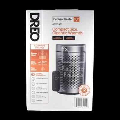 NUEVO y Sellado Dreo Atom 416 10" 1500W Digital Cerámica Calentador de Espacio con Control Remoto Foto 1 de 4