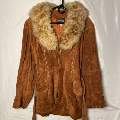 Abrigo De Colección Años 70 Split End Ltd Gamuza Penny Lane Shearling Talla 15/16 Boho Hippy Foto 1 de 4