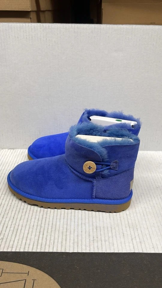 Uggs Niños Mini Bailey Botón Niños Pequeños 1000788Y-K/SPRB Azul EE. UU. Talla 4 Foto 1 de 3