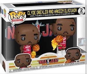Funko Pop! NBA JAM: Rockets - CLYDE DREXLER & HAKEEM OLAJUWON (2-Pack | 8-Bit) - Picture 1 of 3