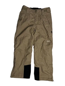 REI Brown Nylon Warm FLEECE-LINED SNOW PANTS Winter Ski Snowboard YOUTH XS 6/7 - Picture 1 of 8