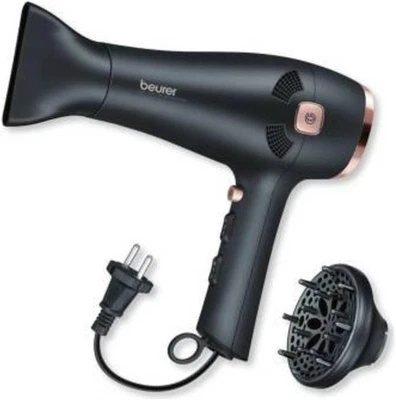 Beurer HC55 Ionen Haartrockner 2000W mit Kabeleinzug, Volumendiffusor, Schwarz