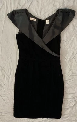 VTG Liz Claiborne Black Velvet Burnout midi Dress Y2K Whimsigoth Fairy PT-12 - Image 1 of 4