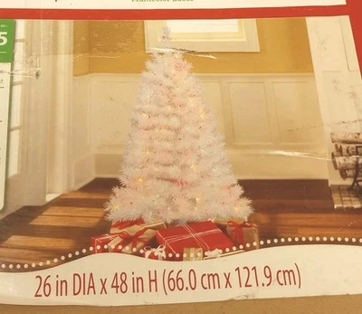 Holiday Time 4-Foot Artificial Pre-lit Indiana Spruce White Christmas Tree - Image 1 of 4