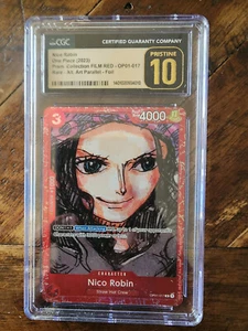 CGC 10 Pristine Nico Robin OP01-017 Película ROJA Una Pieza Calificada Inglés - Imagen 1 de 2