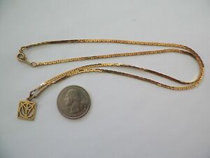 14K YELLOW GOLD 22.5" CHAIN WITH 14K YELLOW GOLD  PENDANT