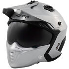 Jet Helmet Cafe Racer Open Face Motorcycle Sunvisor Custom Scooter Silver