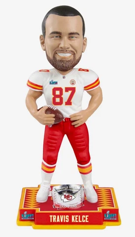 Travis Kelce Kansas City Chiefs Super Bowl Champions 8" Bobblehead Doll Bobble Cover