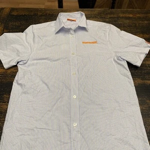 Whataburger Manager Shirt Uniform Womens Blue Strip Medium NEW - Picture 1 of 6