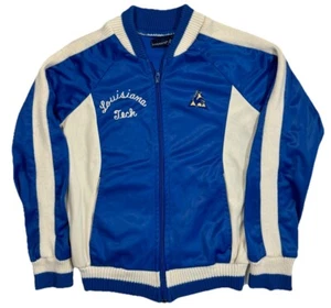 Vtg 80s Louisiana Tech Embroidered Blue Track Jacket Le Coq Sportif Medium - Picture 1 of 9