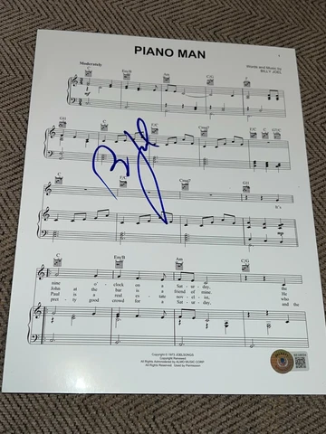 BILLY JOEL SIGNED AUTOGRAPH SHEET MUSIC PIANO MAN SCENES ITALIAN BECKETT BAS X1 Cover