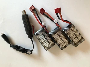 3 von 850 Mah 2s 7,4v Lipo Akku und ein Ladegerät - Bild 1 von 1