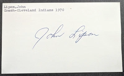 John Lipon - 1942 Debut Autographed GPC - Deceased 1998 - Image 1 of 3