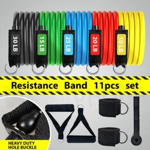 【Top Quality】11Pcs Set Resistance Bands Elastic Tubes Home Gym Fitness Yoga - Picture 1 of 8