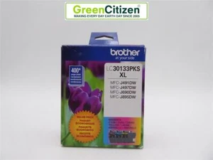 Brother LC30133PKS XL Magenta Cyan Yellow Ink Cartridges GENUINE Exp. 10/2022 - Picture 1 of 5