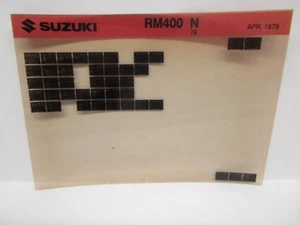 Suzuki RM400 N 79 Parts Catalog Microfiche April 1979 - Picture 1 of 2