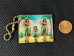 1960's Hawaii Hula Dancers VARI-VUE Animation Flicker Flasher Keychain Maui - Picture 1 of 6