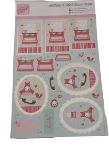 Anita's Foiled Decoupage Sheet - "You're My Type" Hallmark Docrafts - Picture 1 of 2