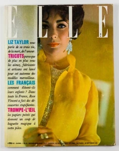 ELIZABETH TAYLOR Picasso LE CID Fr Elle magazine September 1961 60s KNITWEAR vtg - Picture 1 of 1