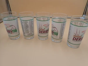SET OF 5! AUTHENTIC KENTUCKY DERBY 118 GLASSES 1992 MINT JULEP GLASSES CHURCHILL - Picture 1 of 5