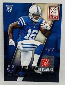 2015 Donruss Elite Phillip Dorsett 1/1 Rookie NFL Players LOGO Patch IND Colts