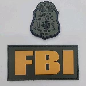 FBI  Vest Plate And Special Agent Badge Hook And Loop Green - Picture 1 of 8