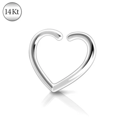 14Kt White Gold Heart Shaped Cartilage Earring - Image 1 of 2
